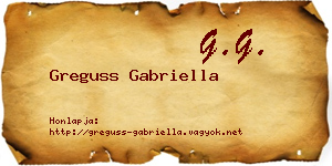 Greguss Gabriella névjegykártya